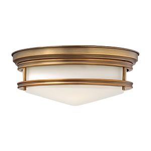 Потолочный светильник с белым матовым стеклянным плафоном в форме перевернутого конуса Hinkley