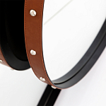 Зеркало овальное в металлической раме с кожаной отделкой Loft in Reflection варинант исполнения - 3 | Loft Concept в Казани