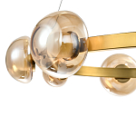 Люстра подвесная светодиодная с 9-ю круглыми плафонами коньячного цвета Iona Chandelier Brass  варинант исполнения - 2 | Loft Concept в Казани