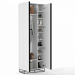 Двухдверный шкаф белого цвета Strict Lines варинант исполнения - 3 | Loft Concept в Казани