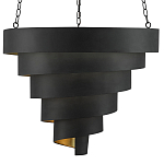 Подвесной светильник в форме спирали черный с золотой внутренней отделкой Warm Glow варинант исполнения - 2 | Loft Concept в Казани