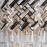 Люстра многоярусная с переплетенными металлическими элементами черного и золотого цвета и прозрачными хрустальными подвесками Empire Chandelier Crystal варинант исполнения - 6 | Loft Concept в Казани