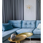 Бра золотого цвета с разветвленными ветвями и длинными прозрачными подвесками в форме стеклянных сосулек Droplet Chandelier варинант исполнения - 7 | Loft Concept в Казани