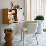 Приставной стол с отделкой из джута Juti D30 см варинант исполнения - 8 | Loft Concept в Казани