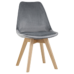 Стул с мягким велюровым сиденьем Arvika Grey варинант исполнения - 1 | Loft Concept в Казани