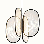 Люстра с гравировкой на акриловых плафонах Gravyura Black D 50 см варинант исполнения - 1 | Loft Concept в Казани