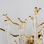 Бра золотого цвета с разветвленными ветвями и длинными прозрачными подвесками в форме стеклянных сосулек Droplet Chandelier варинант исполнения - 5 | Loft Concept в Казани