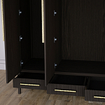 Большой Шкаф Primo Темный орех с 3 дверьми и 3 выдвижными ящиками варинант исполнения - 7 | Loft Concept в Казани