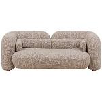 Дизайнерский двухместный диван с мягкими спинкой и подлокотниками светло-коричневый с принтом Madelaine Sofa Cocoa варинант исполнения - 1 | Loft Concept в Казани