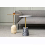 Кофейный столик круглый из мрамора серый Reliable Foundation варинант исполнения - 5 | Loft Concept в Казани