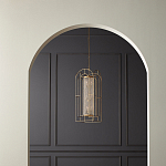 Люстра золотая с внутренним цилиндром из хрустальных бусин Romantic Lantern варинант исполнения - 3 | Loft Concept в Казани