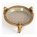 Чаша фарфоровая на бронзовых ножках в виде ангелов Porcelain Angels of Paradise варинант исполнения - 3 | Loft Concept в Казани