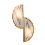 Бра с двумя полукруглыми плафонами из искусственного алебастра в бронзовой оправе Marbella варинант исполнения - 7 | Loft Concept в Казани