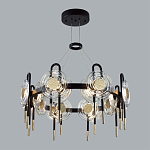 Люстра подвесная круглая черного цвета с круглыми прозрачными плафонами Virelia  варинант исполнения - 3 | Loft Concept в Казани