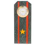 Часы погон ВС подарочные настольные из натурального камня Змеевик Military Clock варинант исполнения - 7 | Loft Concept в Казани