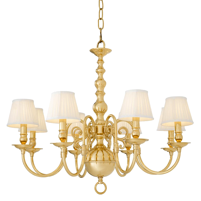 Люстра Eichholtz Chandelier Bourbon Brass Латунь Белый Черный в Казани | Loft Concept 