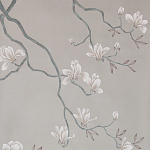 Обои ручная роспись Magnolia Canopy Original Colourway on Oyster Shell metallic silk варинант исполнения - 2 | Loft Concept в Казани