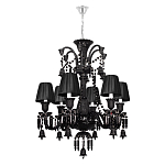 Люстра подвесная с плиссированными абажурами и множеством подвесок черного цвета Диаметр 62 см Lustre Reverie варинант исполнения - 1 | Loft Concept в Казани