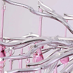 Люстра серебрянная с розовыми стеклянными подвесками в форме капель FAIRYTREE Light варинант исполнения - 6 | Loft Concept в Казани