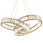 Подвесная люстра в виде изогнутых колец с хрустальным декором Ring Horizontal Oculus Gold Light Chandelier варинант исполнения - 1 | Loft Concept в Казани
