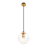 Подвесной светильник со стеклянным прозрачным плафоном в форме шара и золотыми металлическим акцентами 20 ClassiCon варинант исполнения - 2 | Loft Concept в Казани