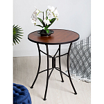 Столик приставной с круглой столешницей на металлическом черном основании Scenical Table варинант исполнения - 2 | Loft Concept в Казани