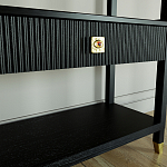 Стеллаж Elsa Dreams Black со стеклянными полками и ящиком варинант исполнения - 5 | Loft Concept в Казани