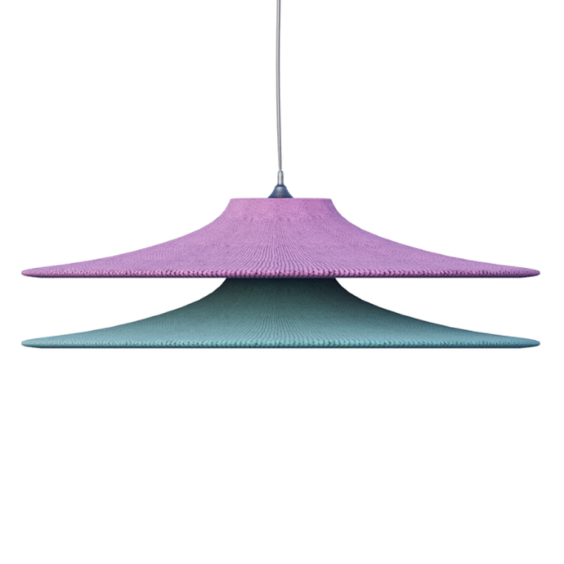 Подвесной вязаный светильник в двухцветном исполнении «Двойной Токио»  Сиреневый Бирюзовый в Казани | Loft Concept 
