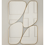 Зеркало в ассиметричной раме золотистого цвета Chaotic варинант исполнения - 2 | Loft Concept в Казани