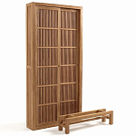 Шкаф из массива тика Okino Wood Cabinet варинант исполнения - 3 | Loft Concept в Казани