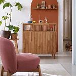 Кресло на деревянных ножках Olguin Pink Chair варинант исполнения - 6 | Loft Concept в Казани