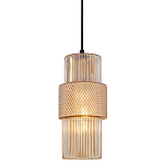 Подвесной светильник со стеклянным рифленым плафоном цилиндрической формы Eliara 13 варинант исполнения - 1 | Loft Concept в Казани