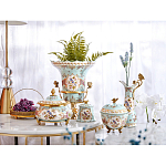 Кувшин с цветочным рисунком и бронзовой ручкой Blue Garden варинант исполнения - 7 | Loft Concept в Казани