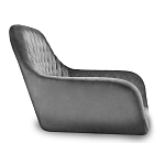 Стул с мягкой серой обивкой из велюра и подъемно-поворотным механизмом на черных колесиках Harper Gray варинант исполнения - 2 | Loft Concept в Казани