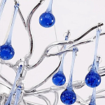 Люстра овальная с синими стеклянными подвесками в форме капель FAIRYTREE Light варинант исполнения - 1 | Loft Concept в Казани