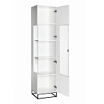 Шкаф-витрина белая с полками и стеклянной дверью Strict Lines варинант исполнения - 2 | Loft Concept в Казани