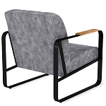 Кресло серый велюр с жесткими подлокотниками на полозьях Ashton варинант исполнения - 3 | Loft Concept в Казани