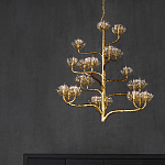 Люстра золотая в виде растения Golden Flower Glade варинант исполнения - 6 | Loft Concept в Казани