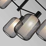 Люстра потолочная с абажурами из металлической сетки Loft Grid Pendant Gold варинант исполнения - 6 | Loft Concept в Казани