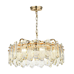 Люстра подвесная круглая с хрустальными овальными подвесками Harmonica варинант исполнения - 2 | Loft Concept в Казани