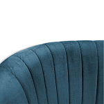 Барный стул со спинкой на 4-х деревянных ножках Синий Велюр Ava Charm варинант исполнения - 3 | Loft Concept в Казани