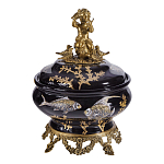 Шкатулка черного цвета с бронзовым ангелом Eden Garden варинант исполнения - 1 | Loft Concept в Казани