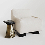 Кресло Cannes с мягкой обивкой букле молочного цвета  варинант исполнения - 2 | Loft Concept в Казани