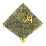 Шкатулка пирамида из натурального камня змеевик Stone Casket варинант исполнения - 1 | Loft Concept в Казани