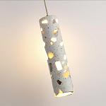 Подвесной светильник с цилиндрическим белым бетонным плафоном Terrazzo Light варинант исполнения - 5 | Loft Concept в Казани