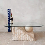 Дизайнерский журнальный стол в виде раковины с жемчужиной под прозрачной столешницей Fahin варинант исполнения - 3 | Loft Concept в Казани