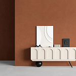 Дизайнерский комод с фактурным фасадом и чёрной ножкой в форме шара Samanta варинант исполнения - 2 | Loft Concept в Казани