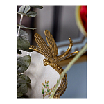 Ваза из фарфора черная с цветочной росписью и бронзовой стрекозой Spring Garden варинант исполнения - 6 | Loft Concept в Казани