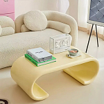 Дизайнерский журнальный стол жёлтый округлой формы Bonyn варинант исполнения - 1 | Loft Concept в Казани