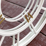 Зеркало настенное в белой металлической раме в виде часов Mirror Tower Clock варинант исполнения - 3 | Loft Concept в Казани